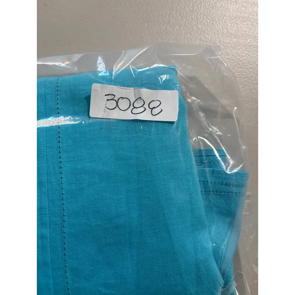 Sag Harbor Linen Blend Skirt Women 12 Blue Excellent‎ Ruffle Hem Midi T63053KH